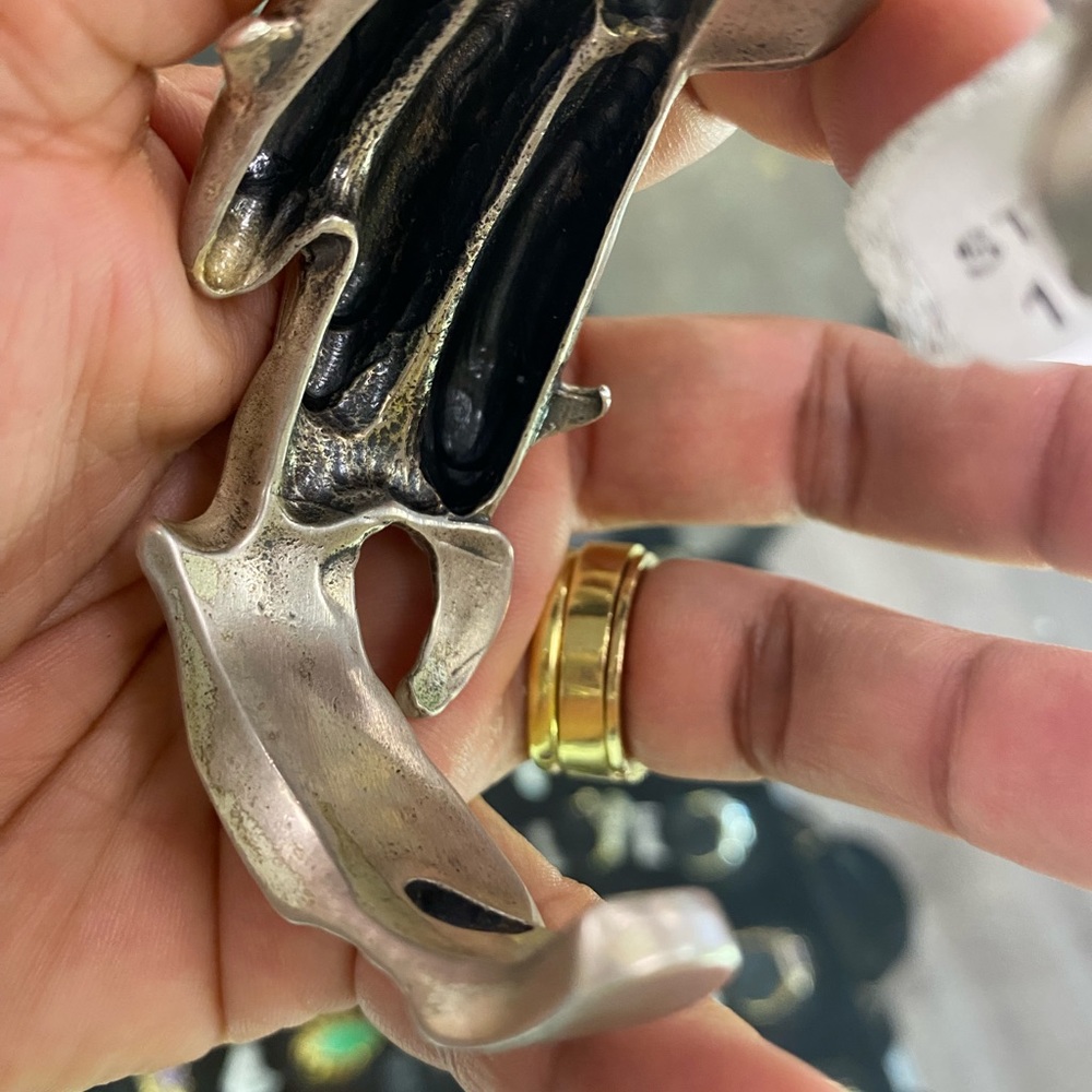 Designer Sterling Silver Dolphin Cuff Bracelet - Picture 6 of 12